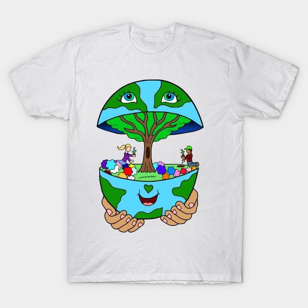 Let's Nurture the Earth Together T-Shirt by Art by Deborah Camp